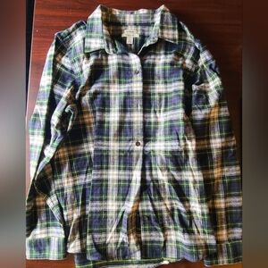 LL Bean Plaid Button-Up Shirt